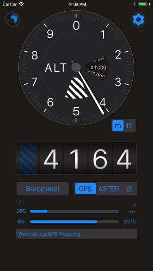 Screenshot von Altimeter+ (Höhenmesser) auf dem iPhone 1