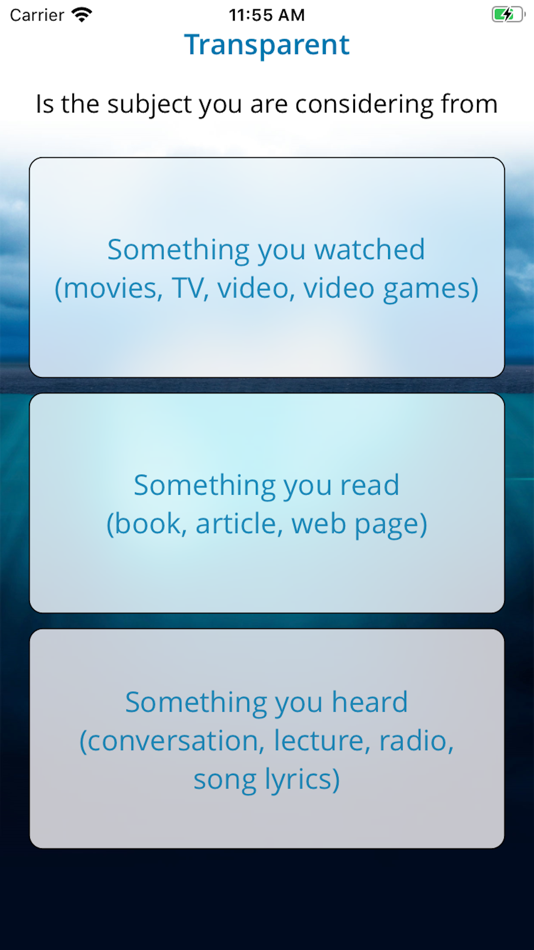 #2. Transparent App (iOS) Podle: Assumptions Institute