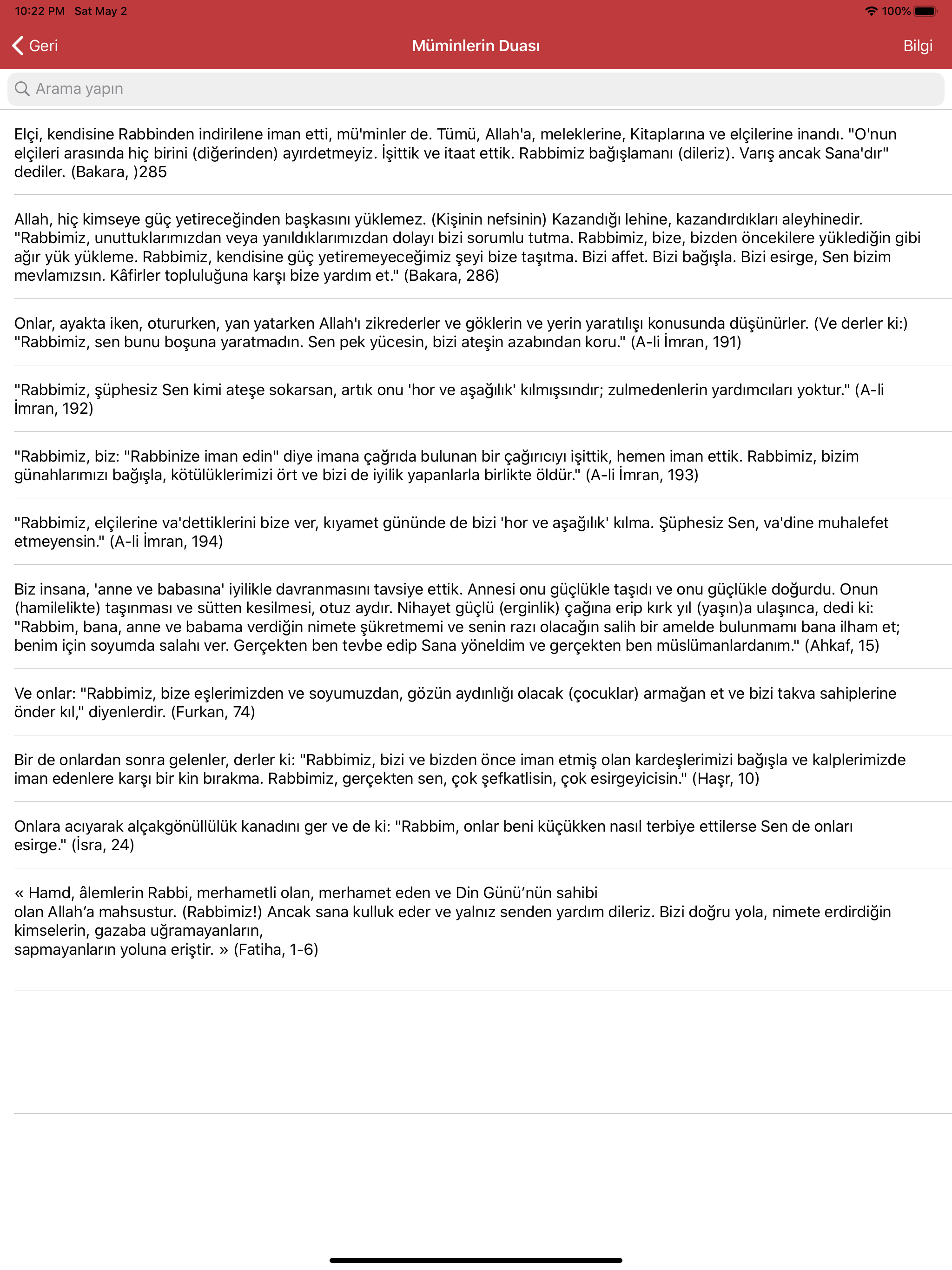 Peygamberlerin Duası