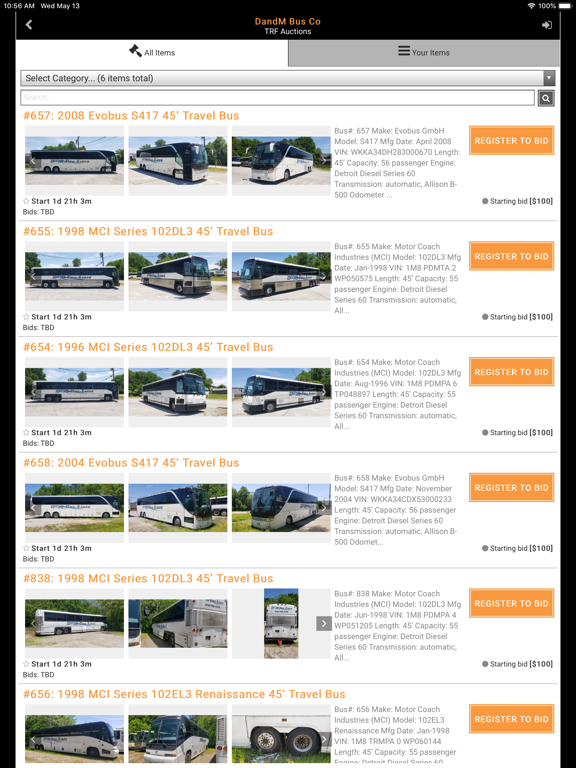 TRF Auctions iPad screenshot 4 - Business app