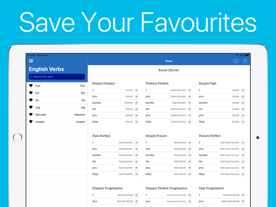 English Verb Conjugator iPad screenshot 4 - Education app