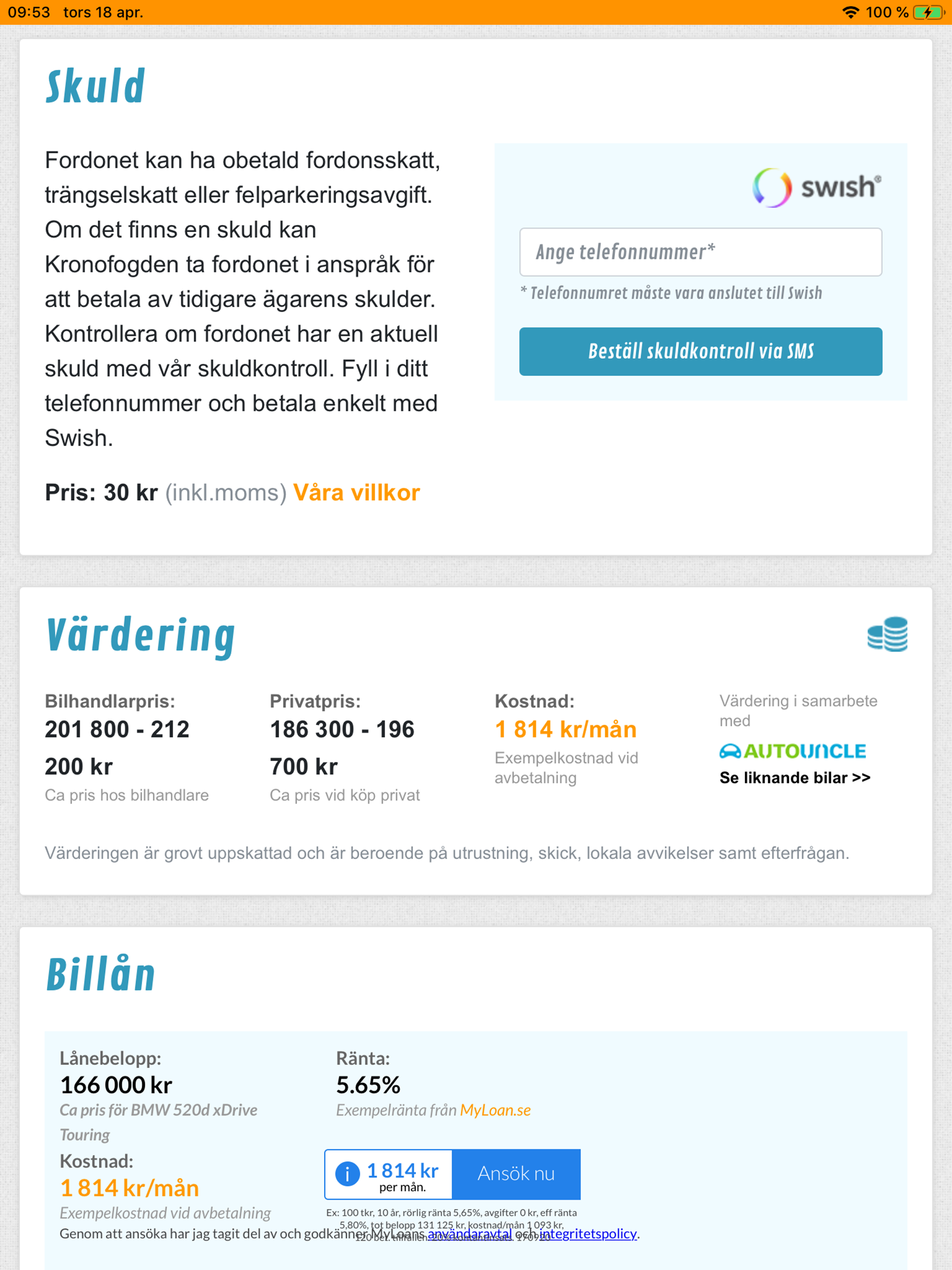 Biluppgifter