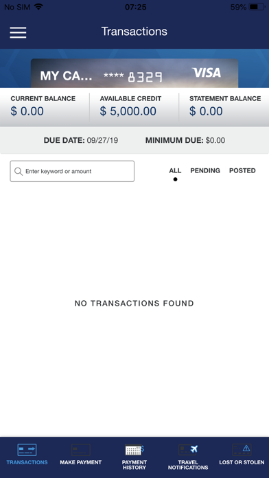 AgFed Credit Card Screenshot