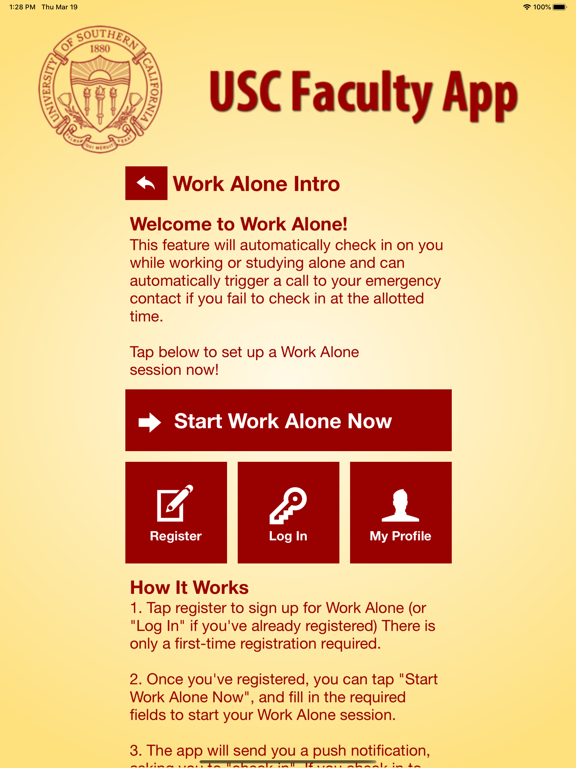 USC Faculty App iPad screenshot