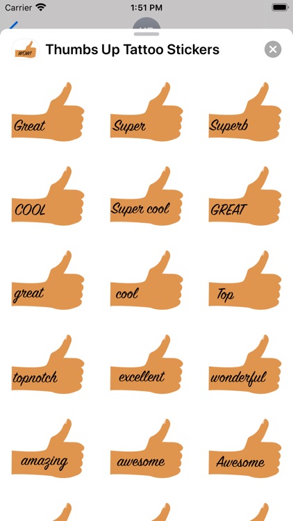 Thumbs Up Tattoo Stickers