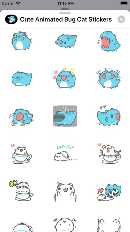 Cute Animated Bug Cat Stickers screenshot-3