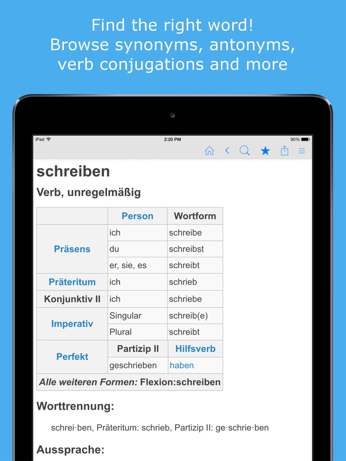 German Dictionary & Thesaurus ipad screenshot 3