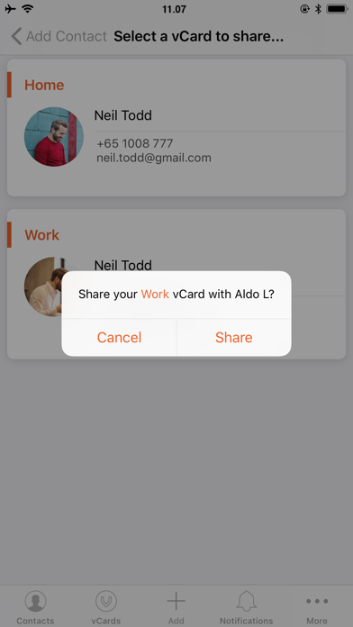 Project vCard iPhone screenshot 5 - Social Networking app