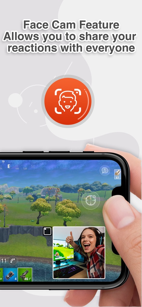 Screen Recorder: The recording - Discover how the app integrates Face Cam reactions directly into recordings, allowing users to customize position and share their expressions.