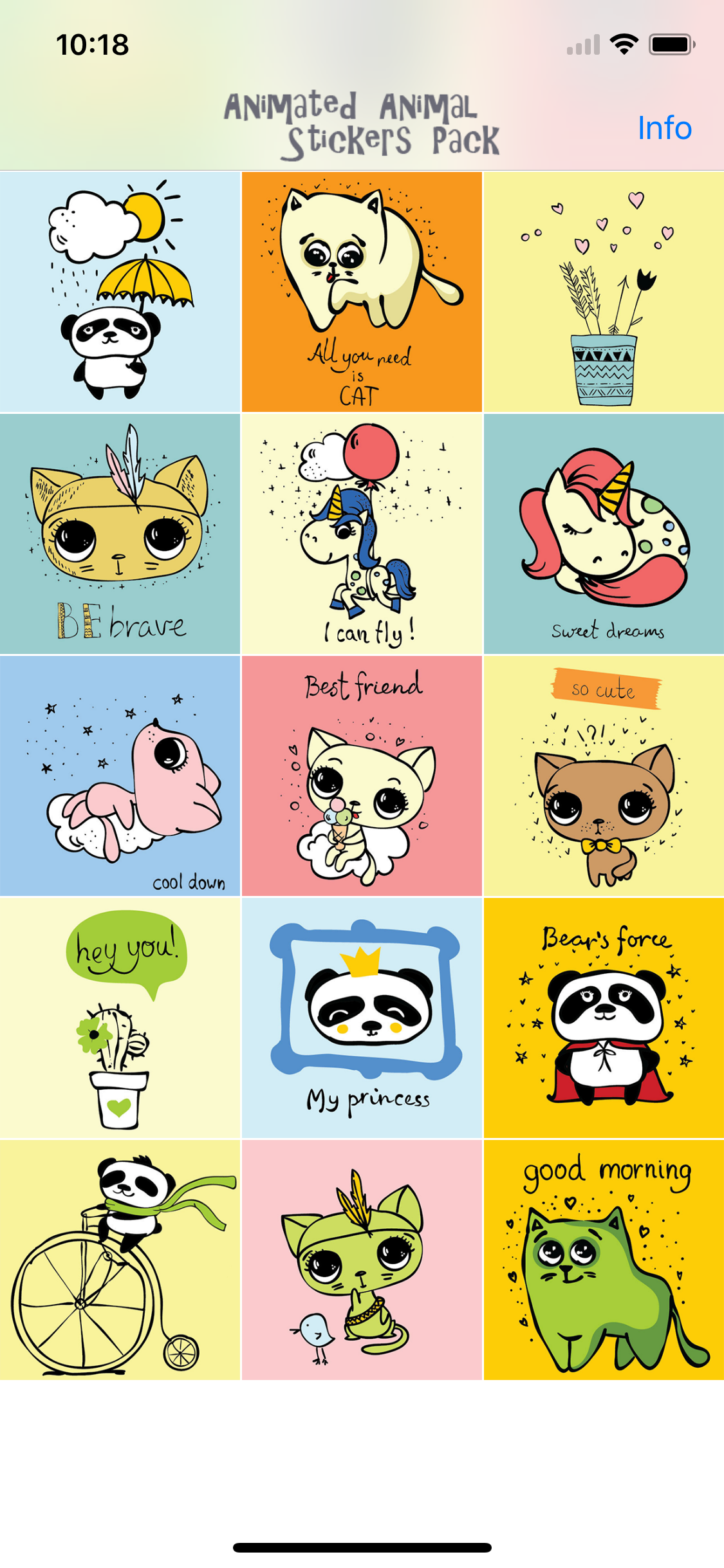 Animated Animal Stickers Pack
