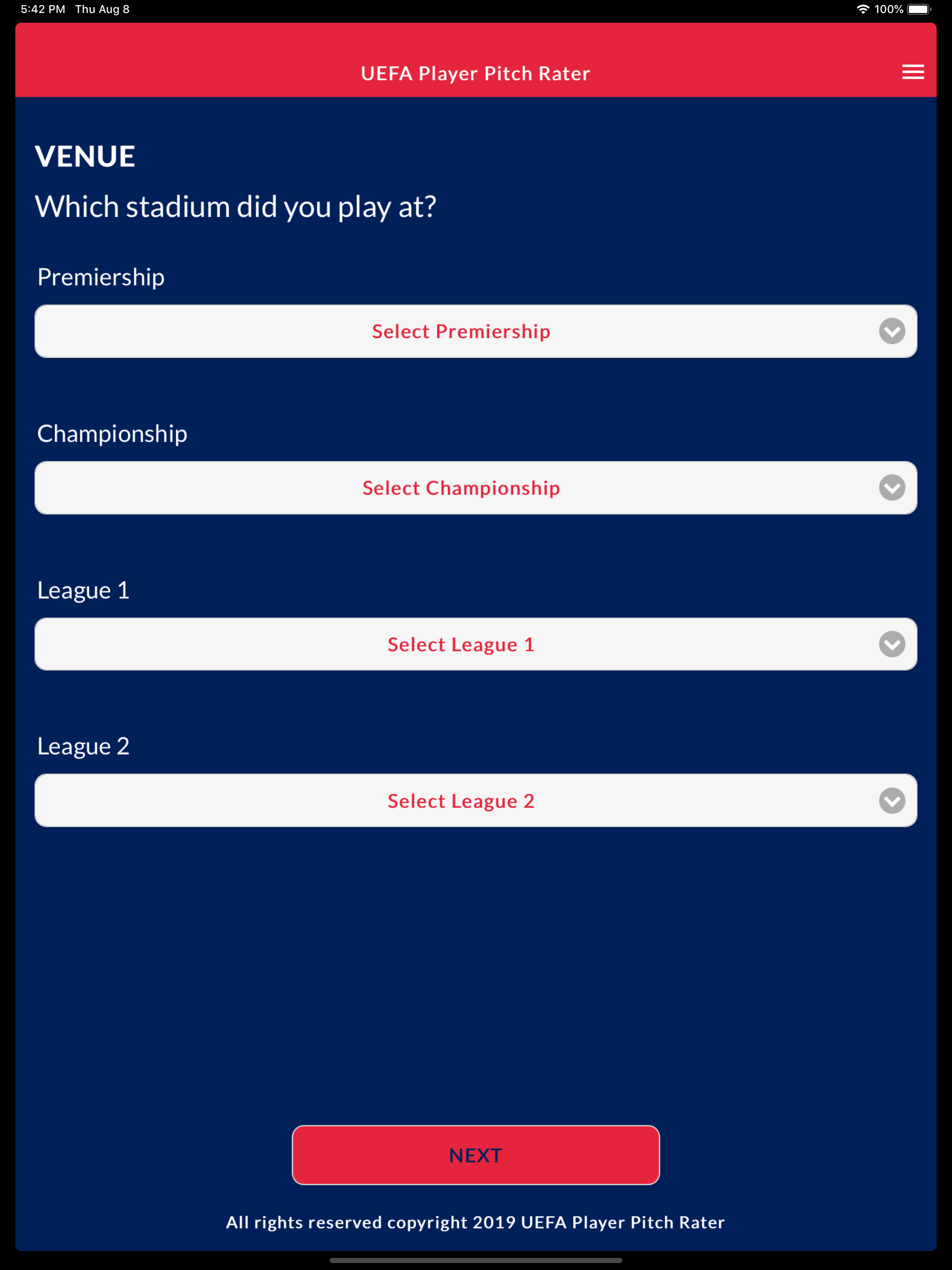 UEFA Player Pitch Rater