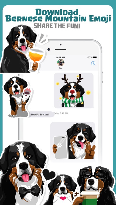Bernese Mountain Dog Emoji iPhone screenshot