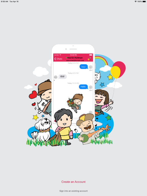 Zom Mobile Messenger iPad screenshot 2 - Social Networking app