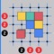Move the squares so that the number of squares in each row equals the number on the left and the number of squares in each column equals the number at the bottom