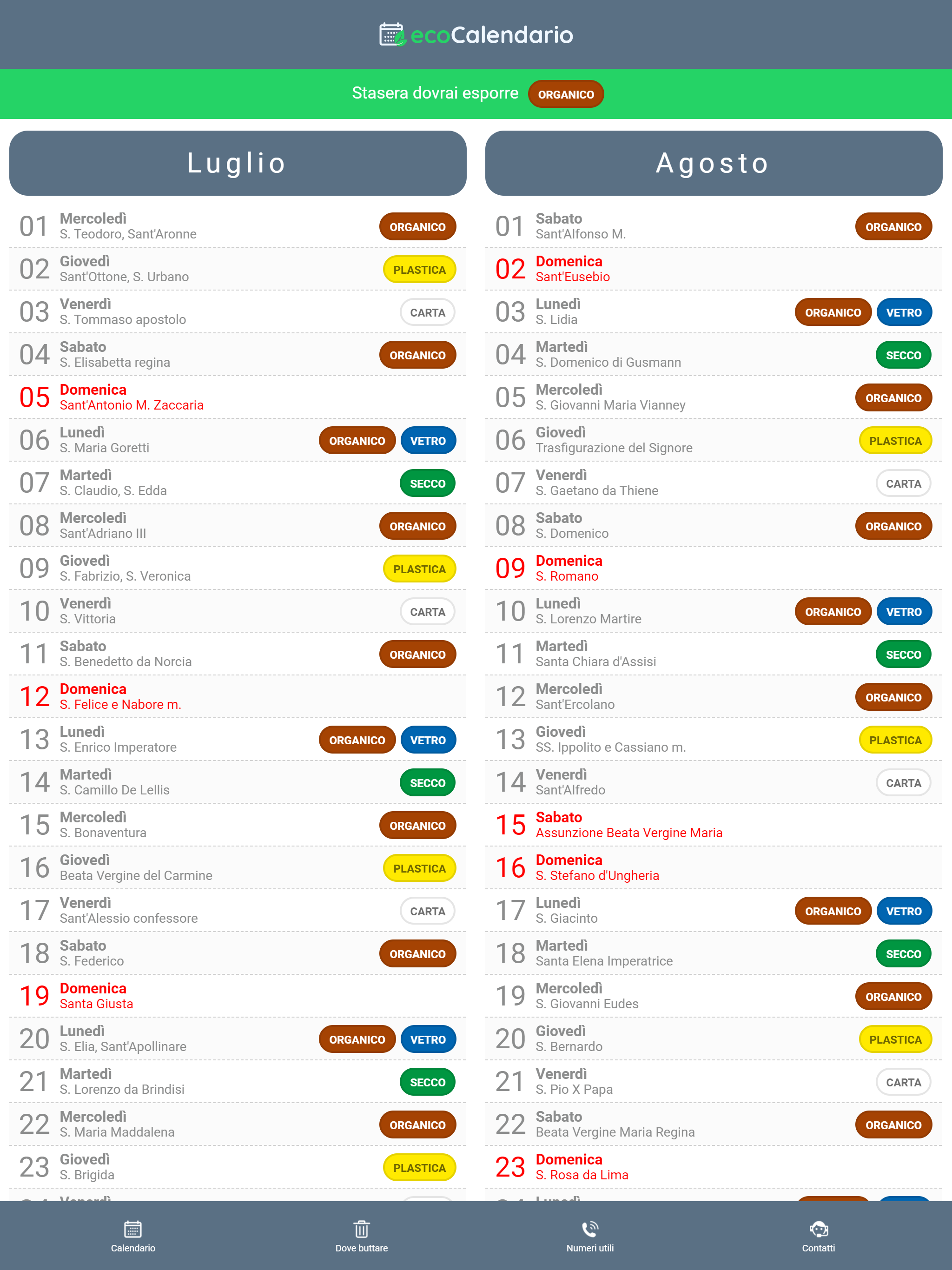 EcoCalendario Silvi Marina