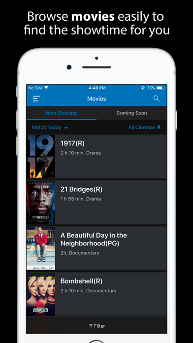 Showcase Cinemas - U.S. Screenshot