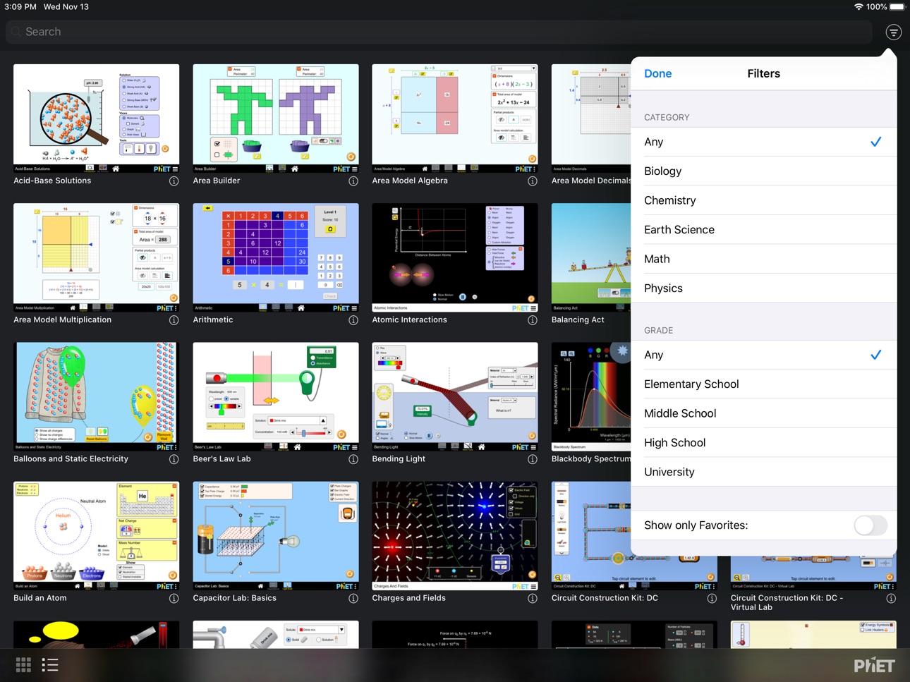 Screenshot 4 of PhET Simulations