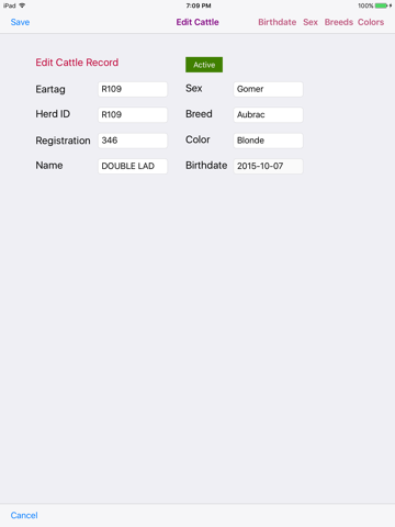 Cattle Treatments Database screenshot 4