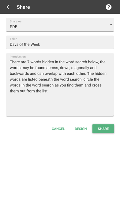 Word Search Maker iPhone screenshot 8 - Education app