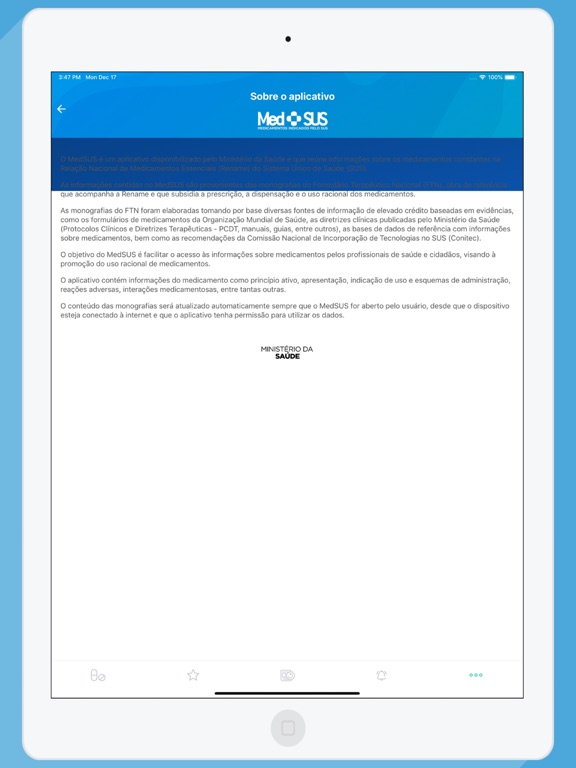 MedSUS iPad screenshot