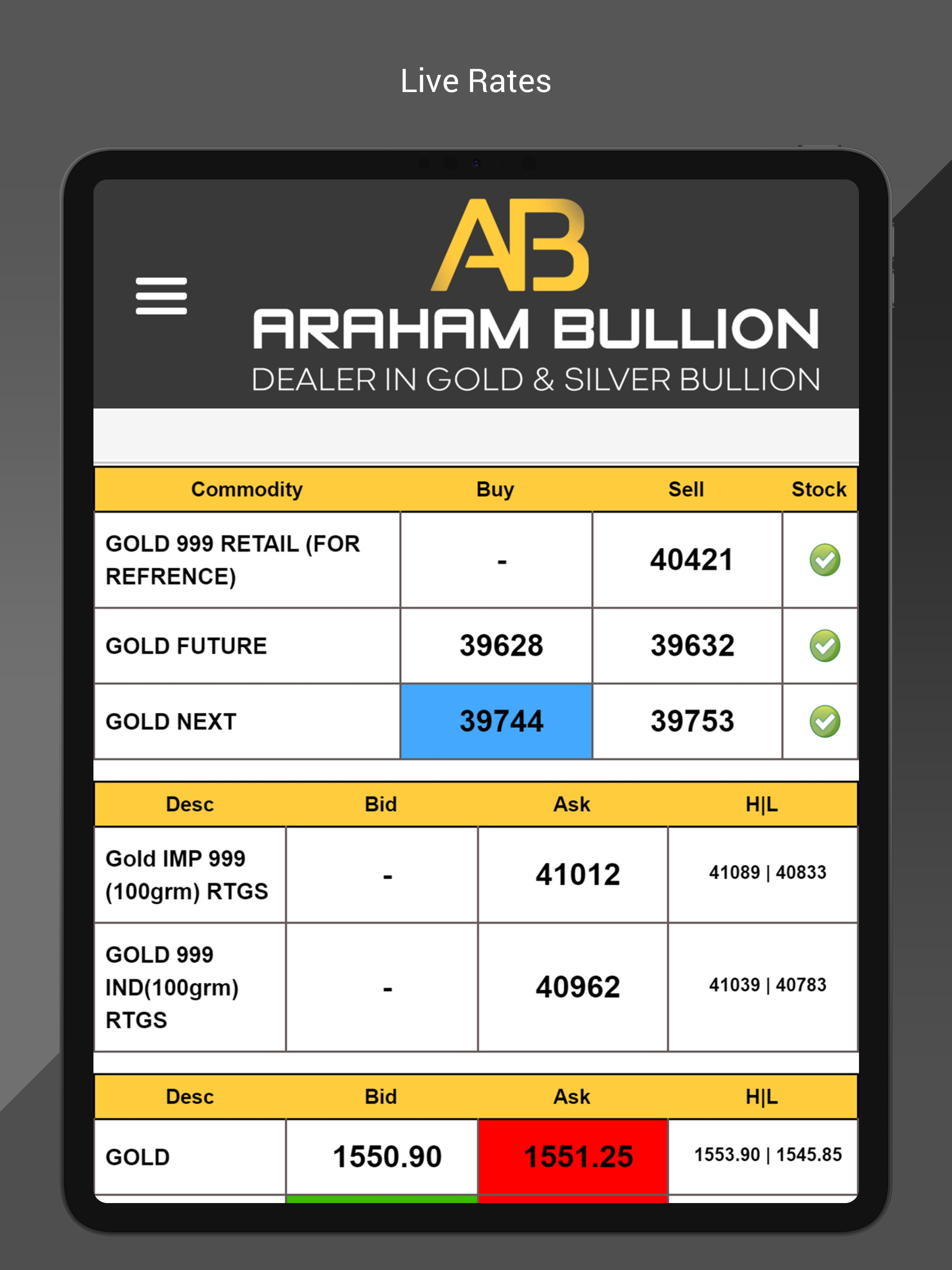 Araham Bullion screenshot 5