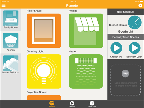 Somfy myLink iPad screenshot 1 - Lifestyle app