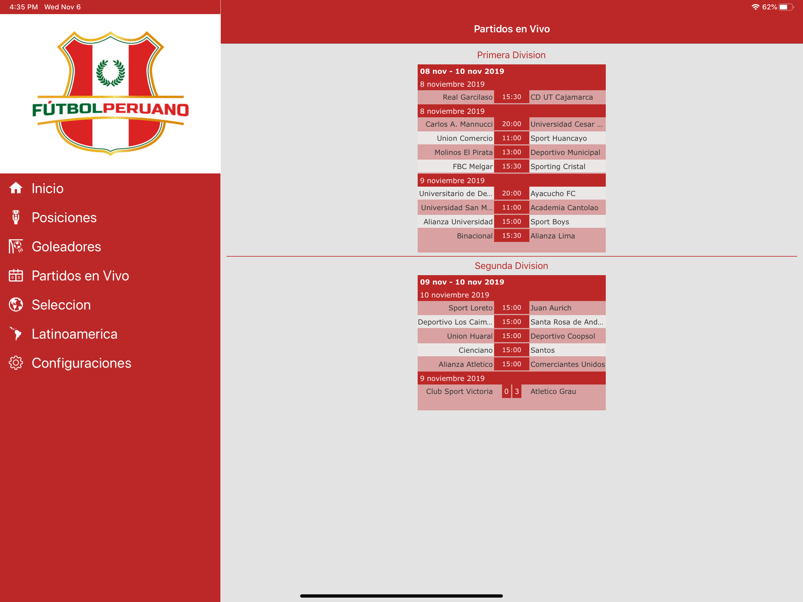 Peruvian soccer live screenshot 4