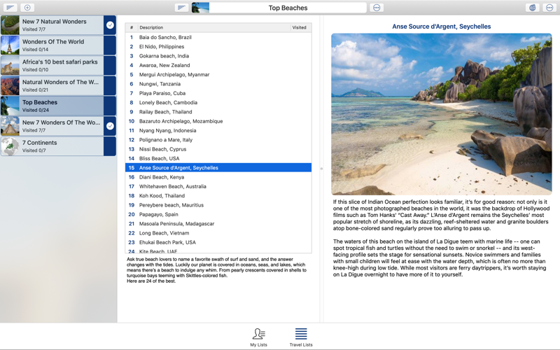 My Travels Lists screenshot 4