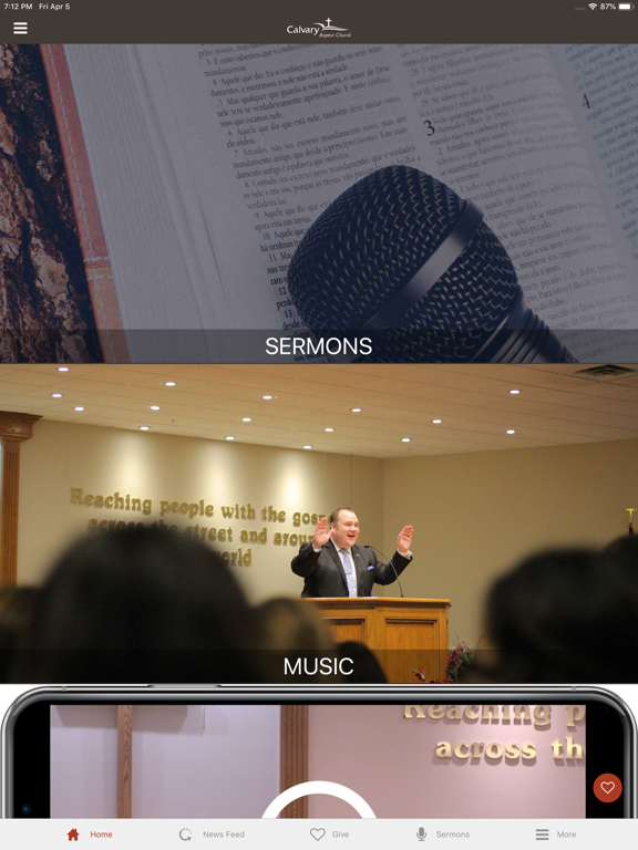 Calvary Baptist Church - King iPad screenshot 2 - Lifestyle app