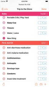 ToPack: Trip Packing Checklist screenshot