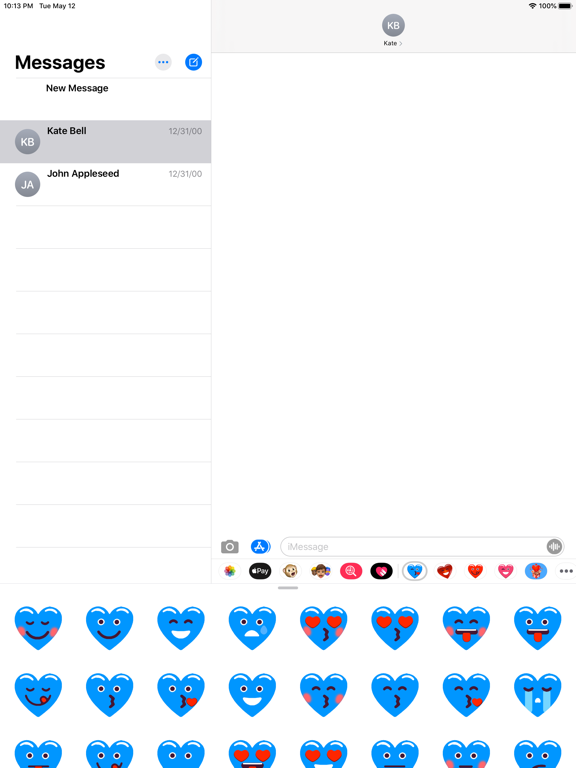 Screenshot #5 pour Heart Blue Love Emoji Stickers