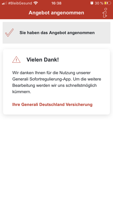 Sofortregulierung Screenshot