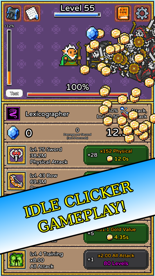 #5. Simple RPG - Idle Tap Tapper! (iOS) Podle: TopCog LLC