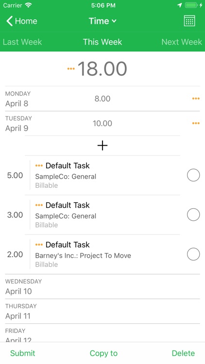 Nexonia Timesheets