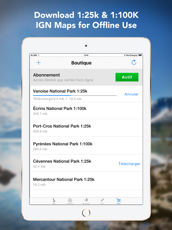 OutDoors GPS France - IGN Maps iPad screenshot 4 - Navigation app