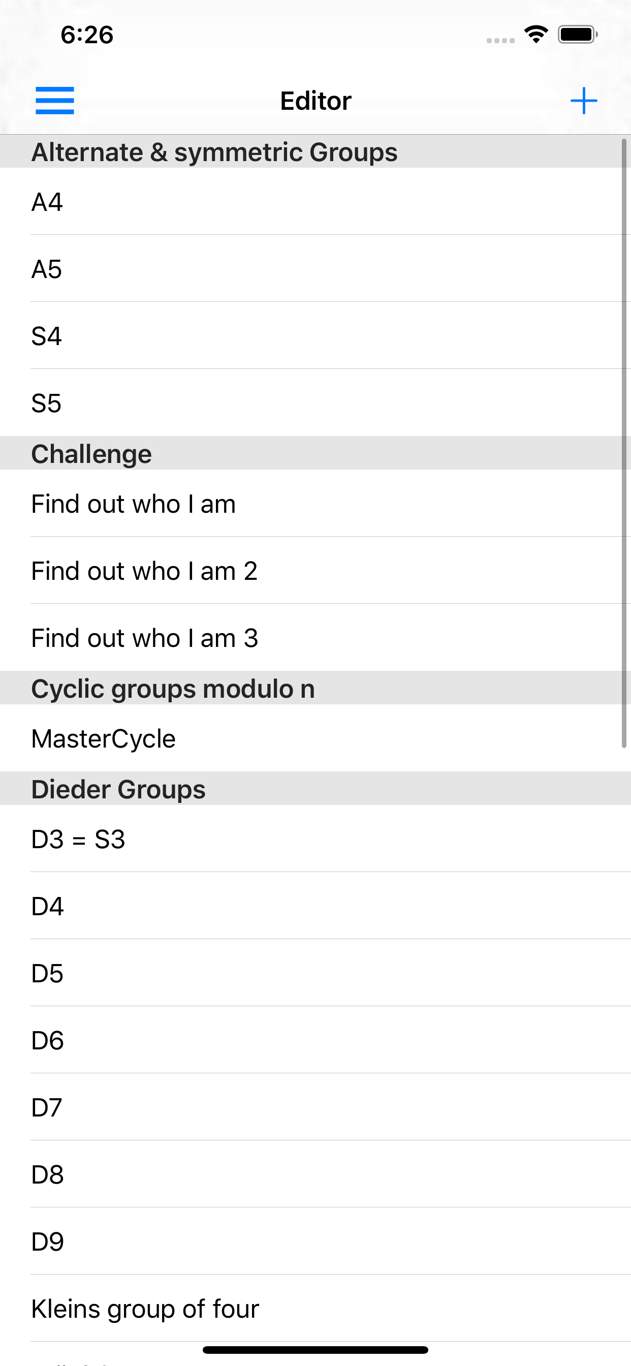 Group Theory and Games