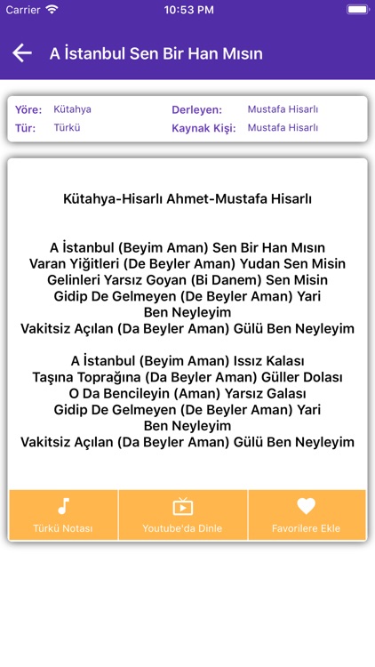 Türkü Söz Ve Notaları