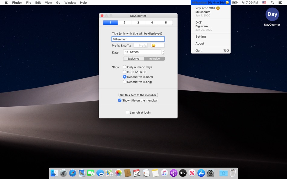 #1. DayCounter (D-day) Countdown (macOS) 由: Academica.kr