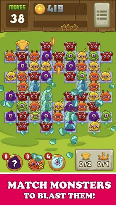 Screenshot #2 pour Funny Monsters puzzle Match 3