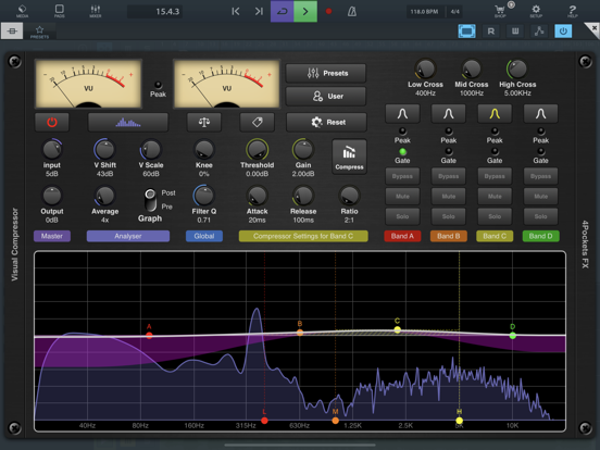 Visual Multi-Band Compressor iPad app afbeelding 7