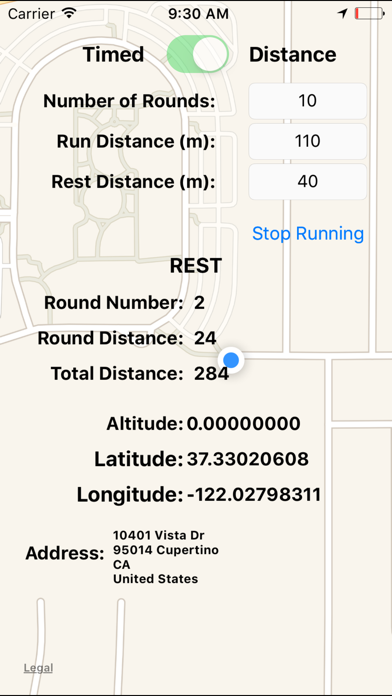 Distance Interval Trainer Screenshot