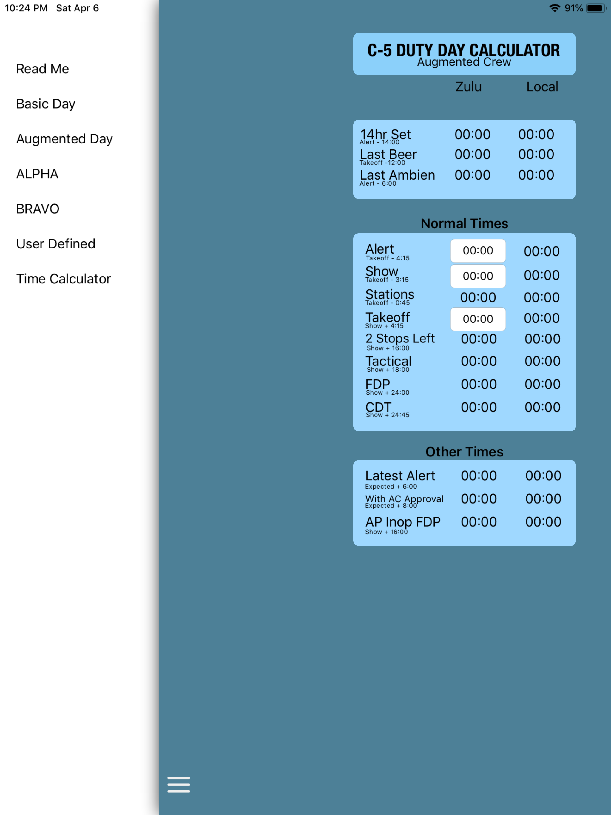 C-5 Duty Day Calc