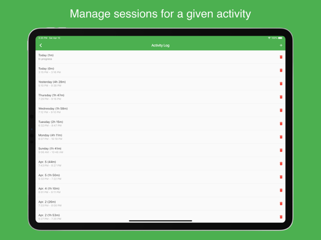 ‎Activity Log - Time Tracker Screenshot