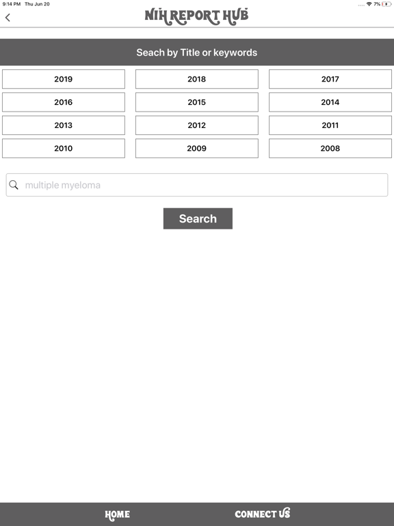 NIH RePORT HUB iPad screenshot 4 - Medical app