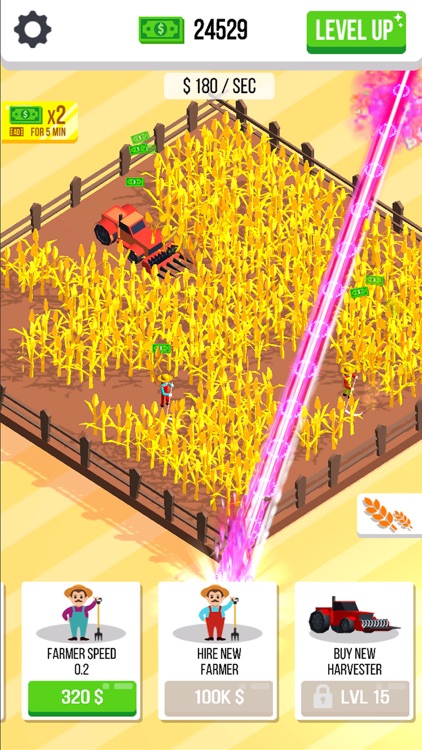 Harvester idle : cut the weed