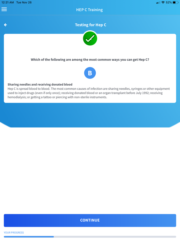 HEP C Training iPad screenshot