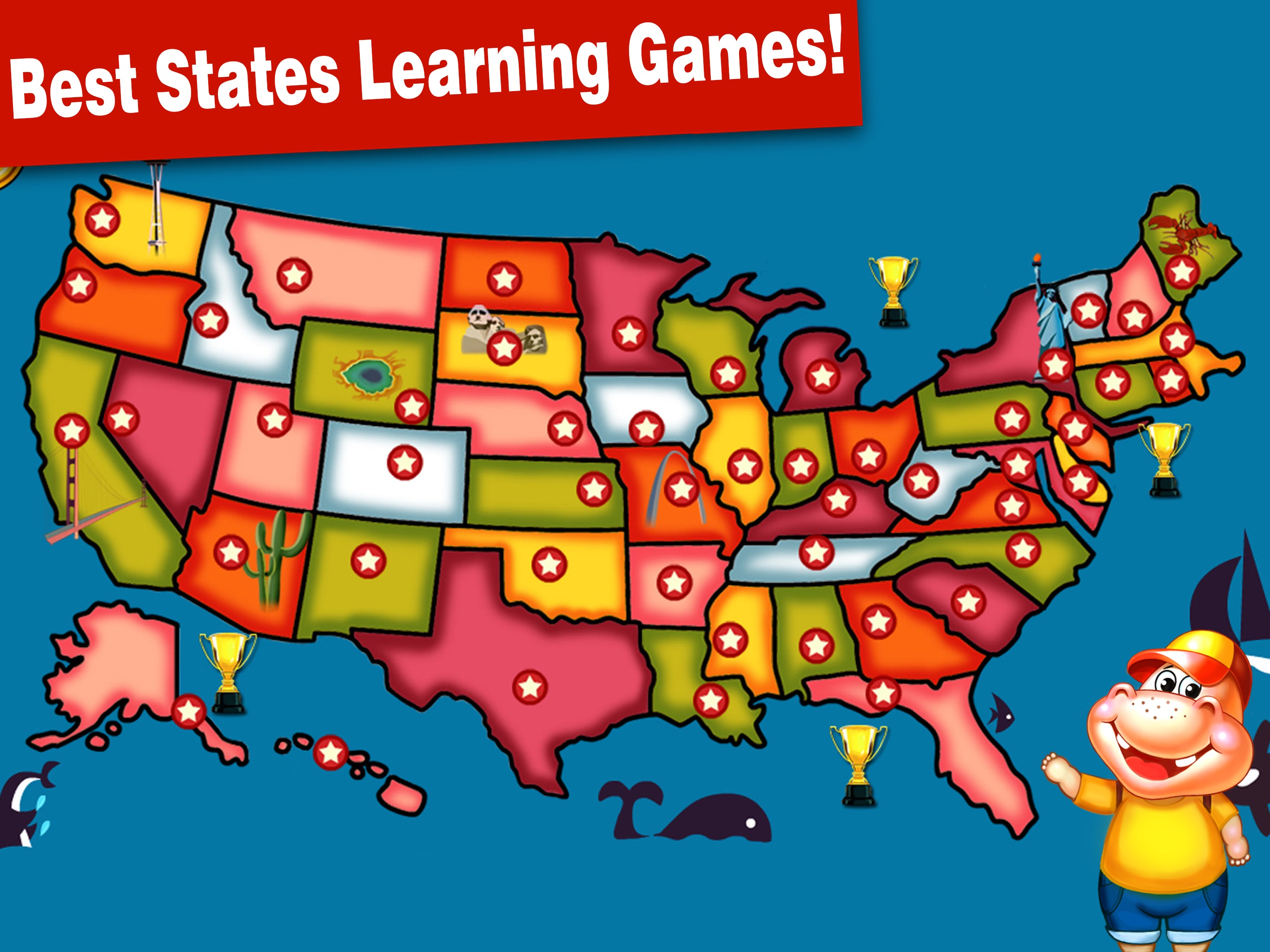 States and Capitals Map Games