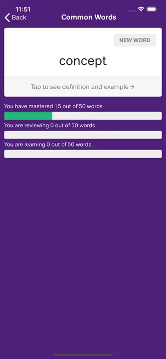 Vocabulary Flashcards: Screenshot 2 von 3