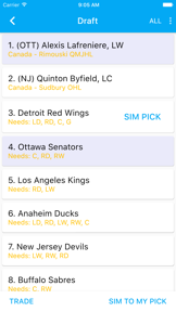 Sports Draft Simulator screenshot