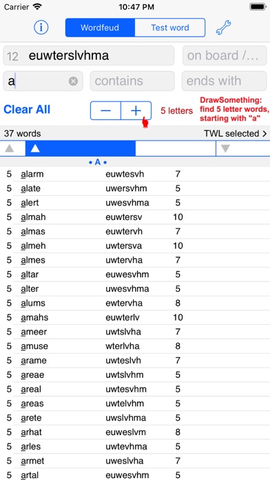 Words Finder Wordfeud/TWL Screenshot